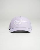 Light purple Christian golf rope cap with white 'Christians Rule Clothing Company' embroidered text, against a white background.